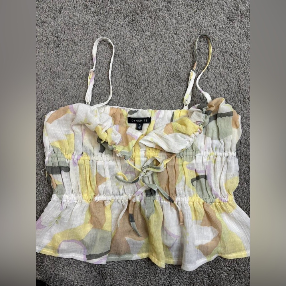 Dynamite Pastel Camisole with Ruffle Detail